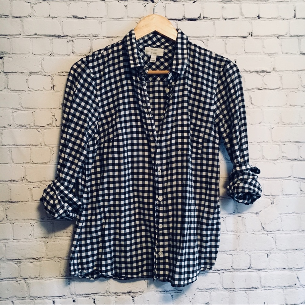 J. Crew boyfriend gingham plaid
